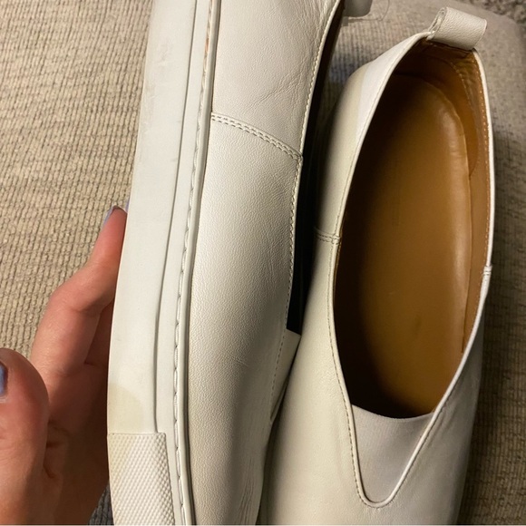 Le Septembre 17 white Leather v cut Slippers / size 11 men’s - Picture 7 of 16